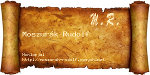 Moszurák Rudolf névjegykártya